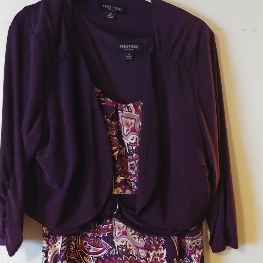 Perceptions sleeveless jacket dress